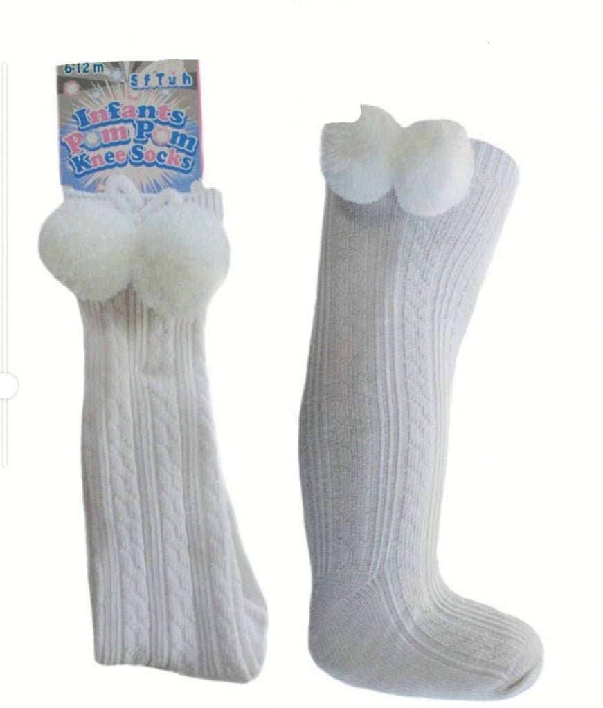 White double pom knee