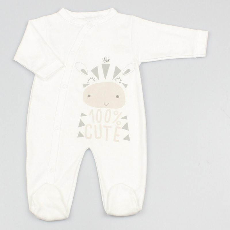 Unisex white baby grow 100% cute