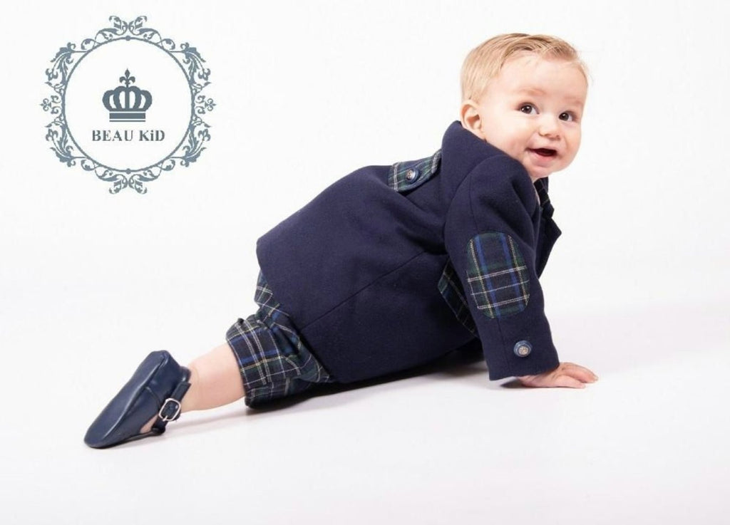 Beau kiD baby boys navy coat