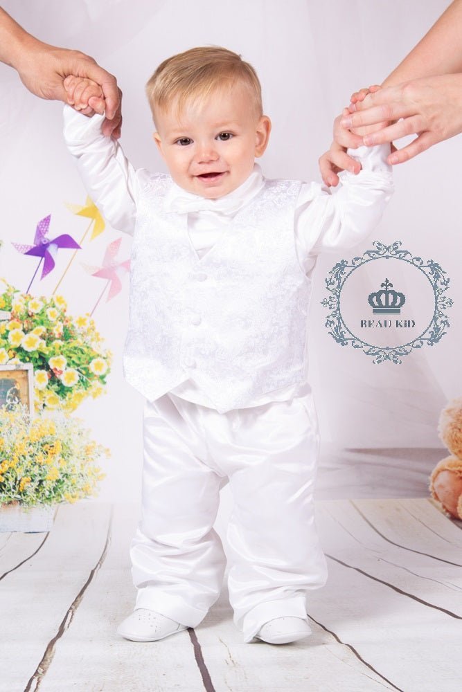 White all in one poulain baby suit