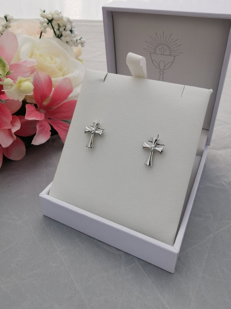 Holy Communion cross earrings