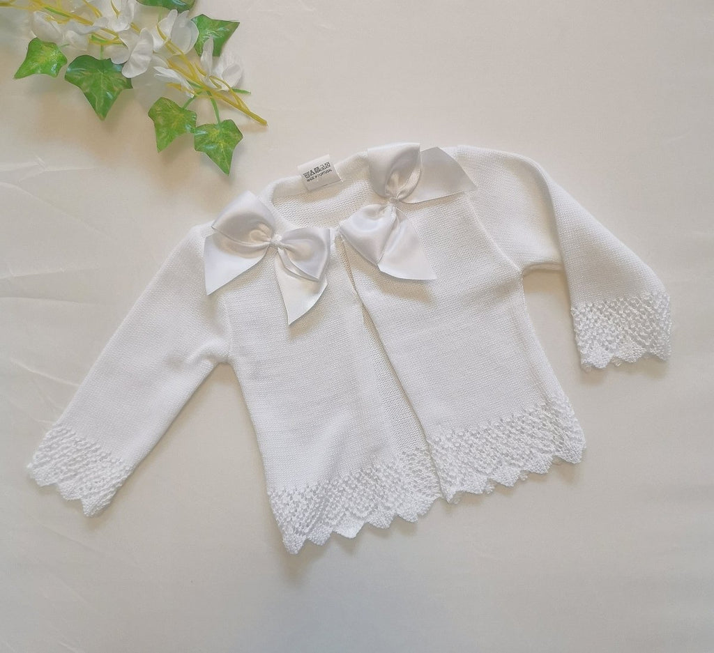 Bow white cardigan
