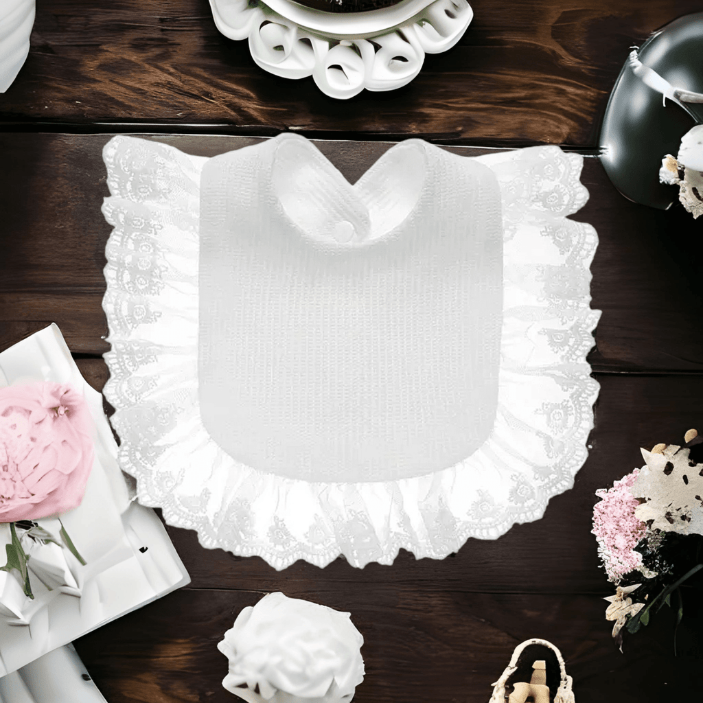 White Christening Bib