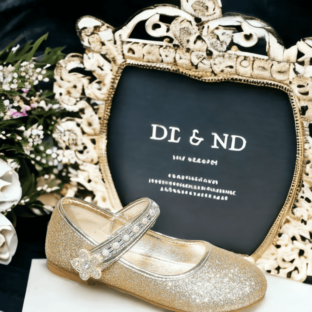 Gold glitter sparkle shoes