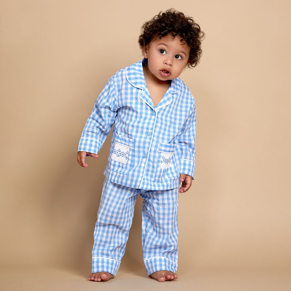 Boys gingham pyjamas sale