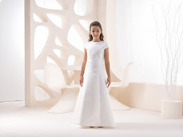 Holy Communion Thick Satin A-Line dress ivory