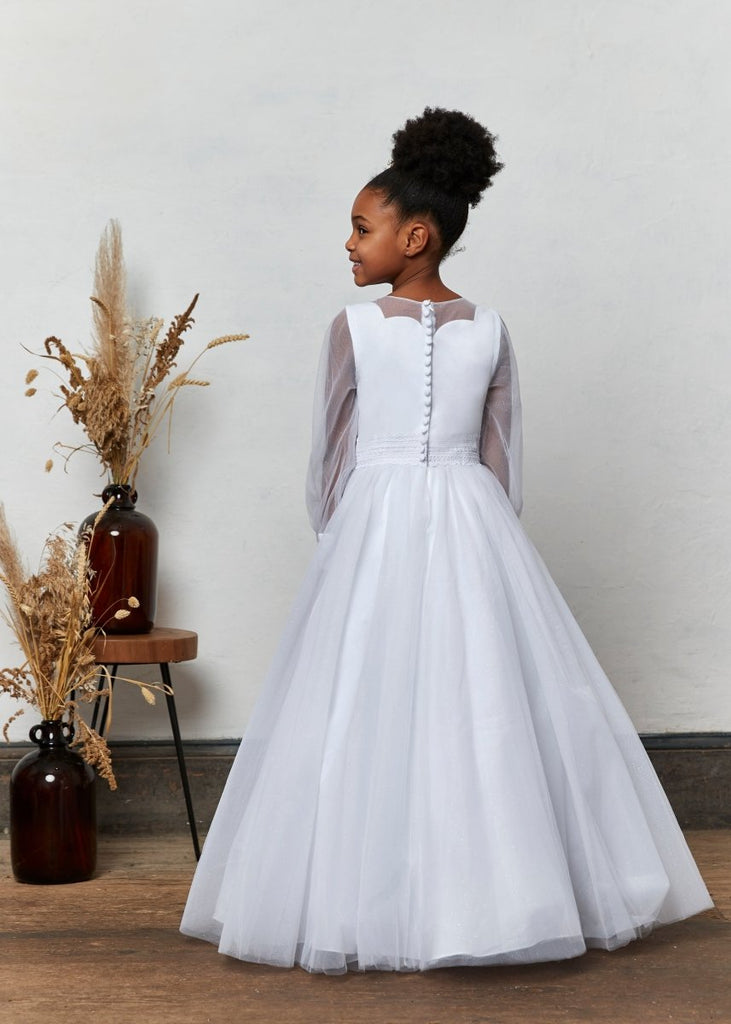 chinese dress ladies Amazon.com: HYGLJL White Flower Girl Dress with Train Vintage Lace First  Holy Communion Dress Long Sleeves: Clothing, Shoes & Jewelry main image 0
