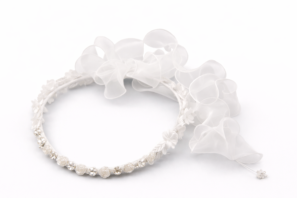 NEW 2026 First communion wreath, headwear, head piece : White