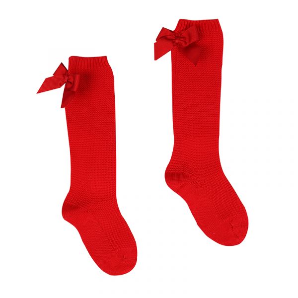 Condor red crochet socks