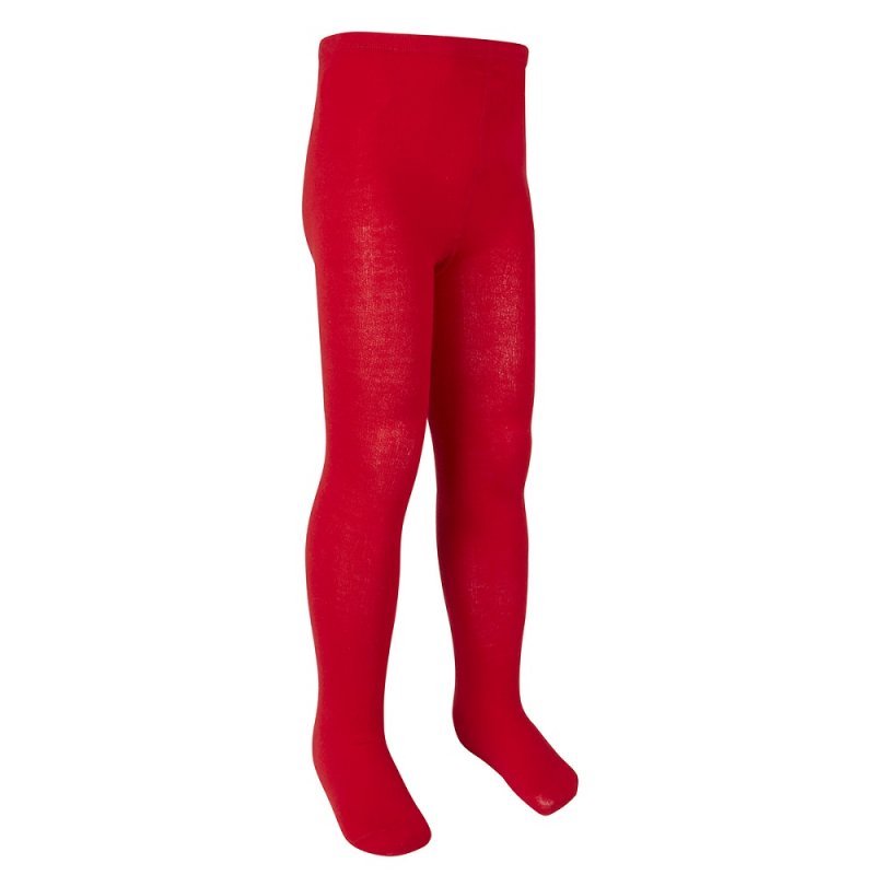 Plain red cotton rich tights