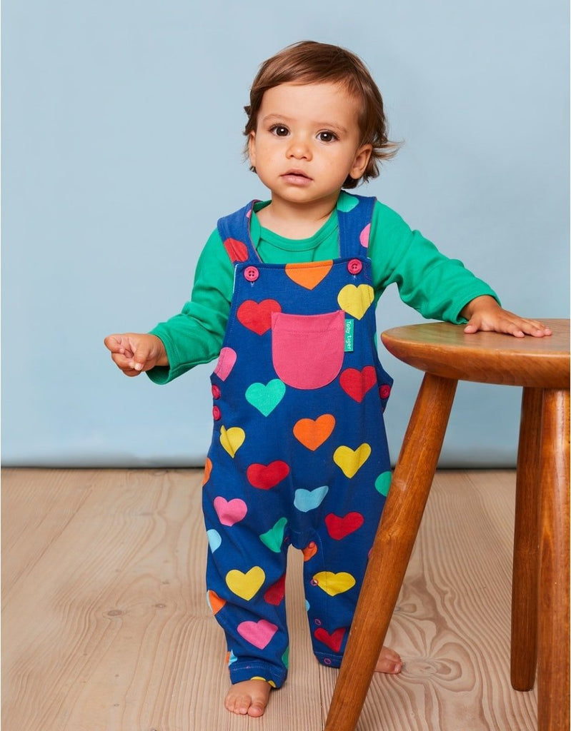 Toby tiger Multi hearts dungarees