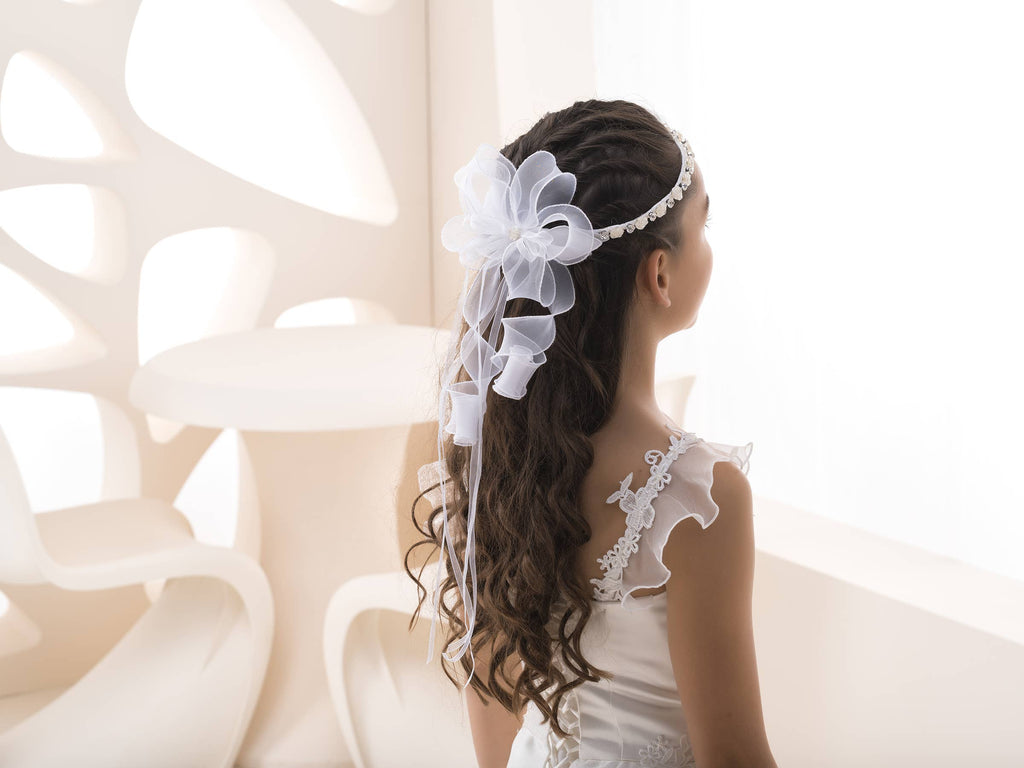 NEW 2026 Hair accessory for girls, first communion wreath: White