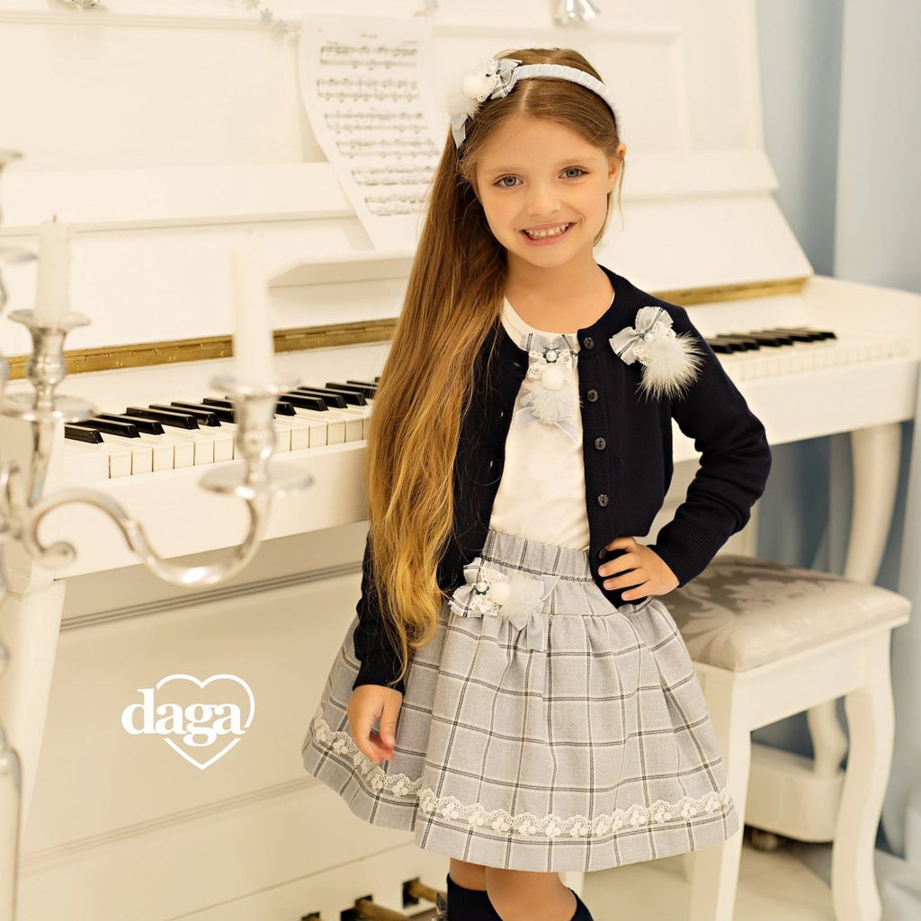 Daga Elegant Pianist tartan 3 piece skirt set