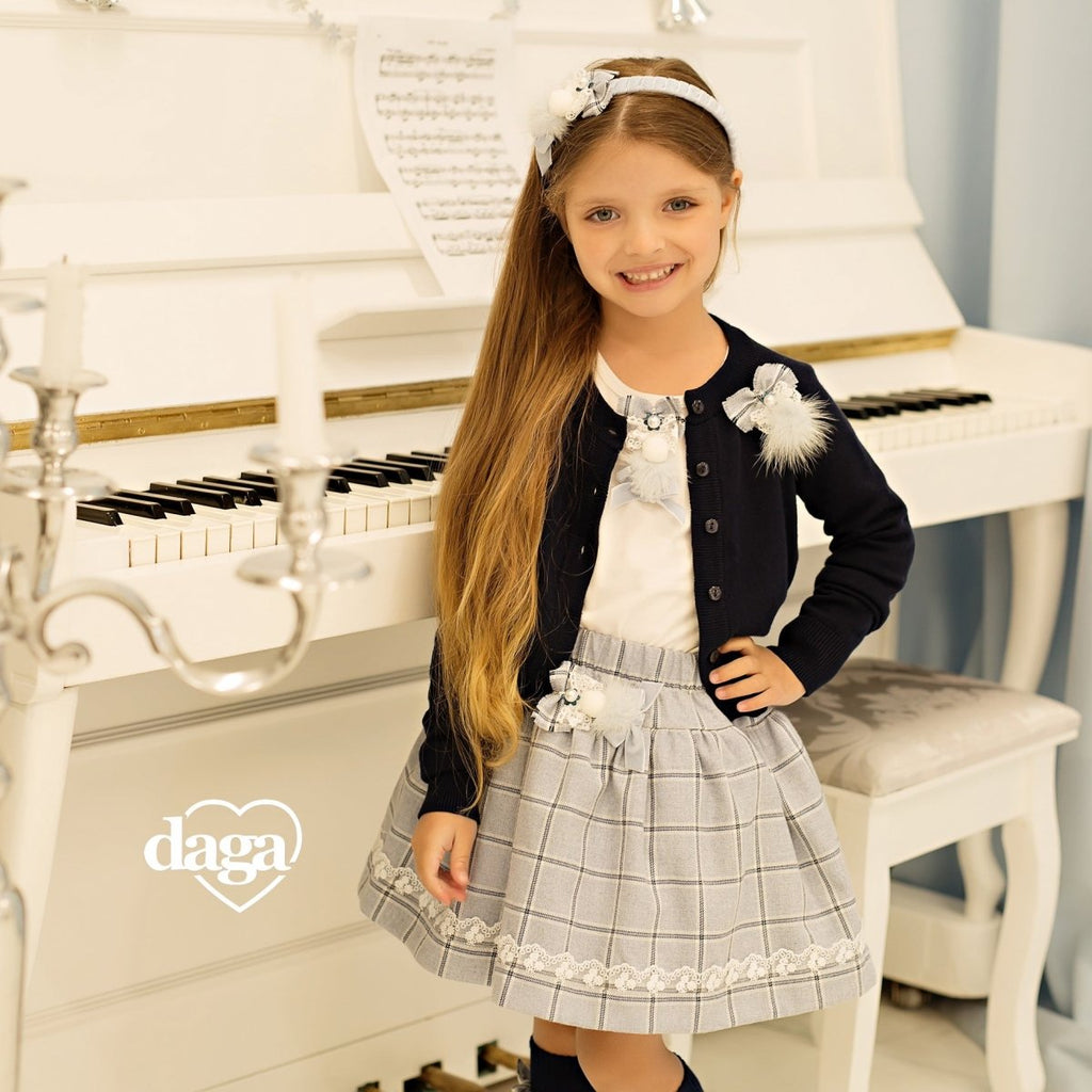 Daga Elegant Pianist tartan piece skirt set