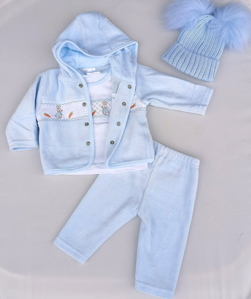 Baby boys Velour 3 piece easter outfit