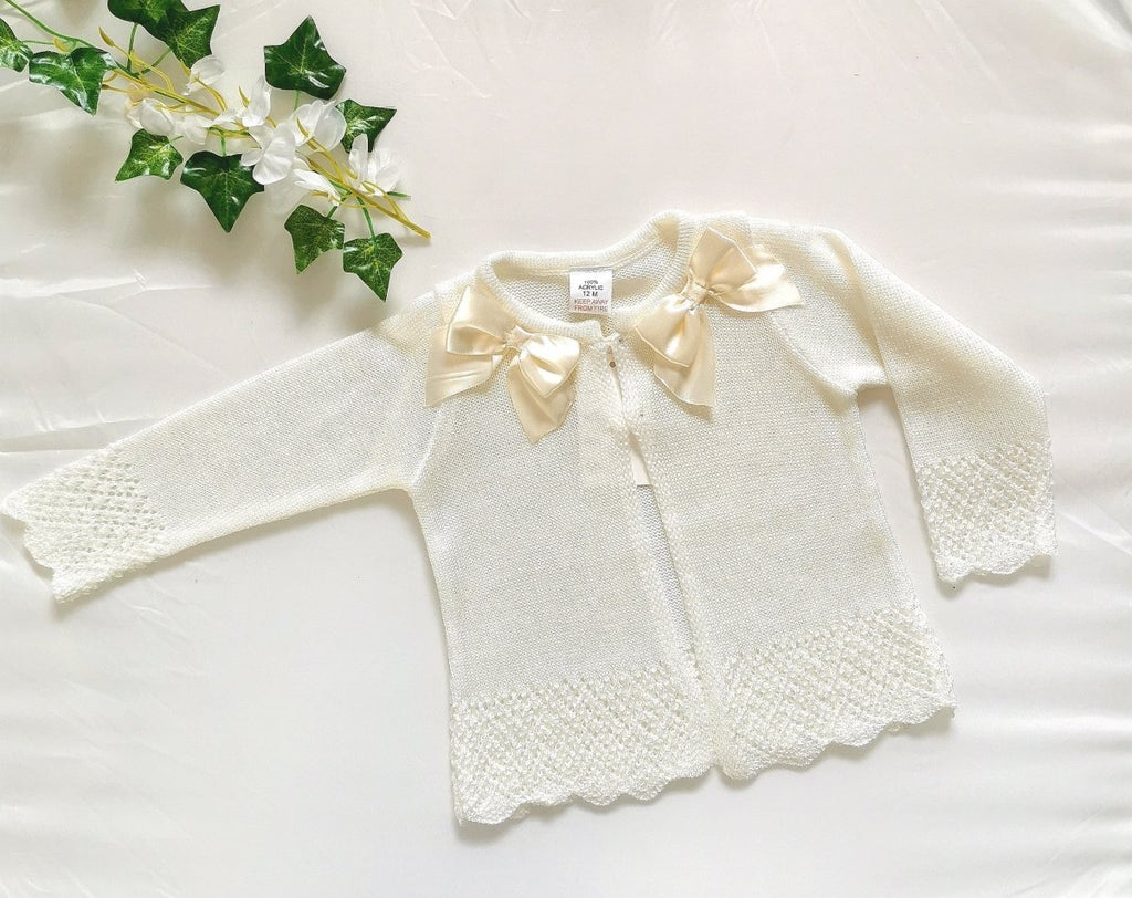 Cream bow cardigan