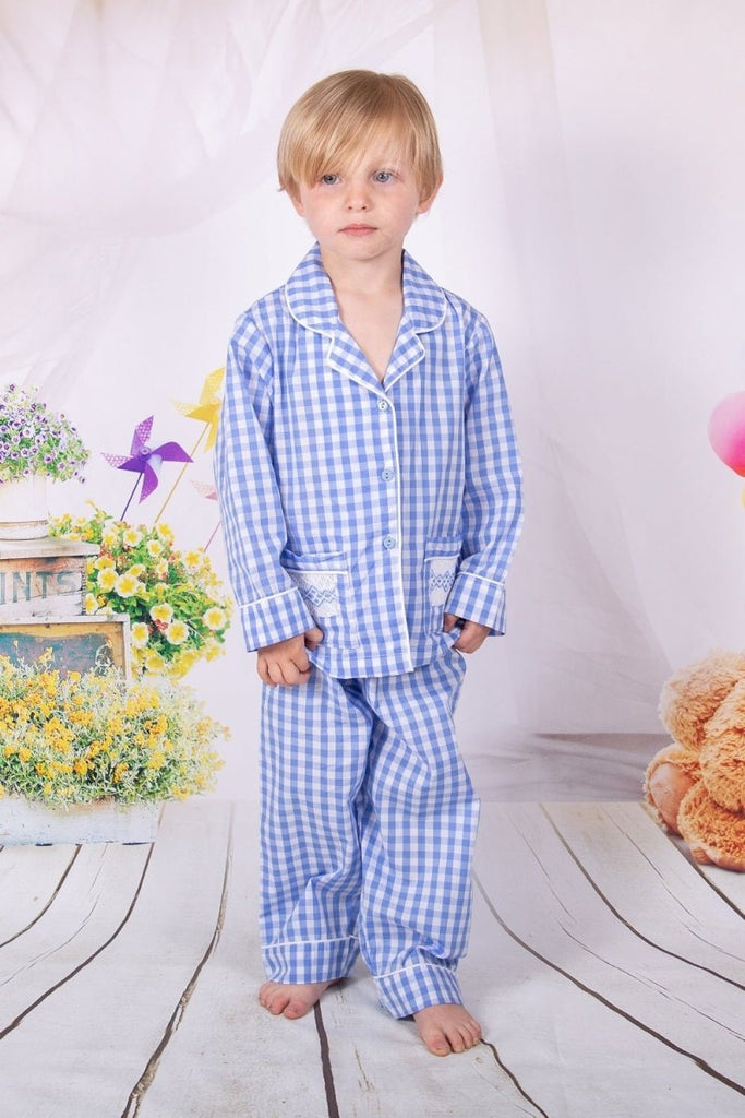 Beau KiD Boys Blue Gingham pyjamas
