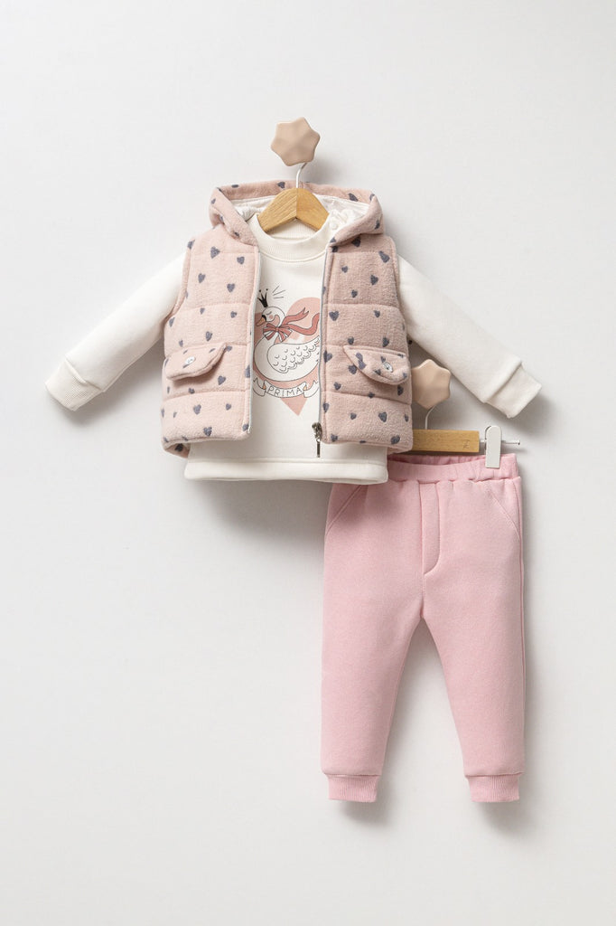 Baby Girls love Heart Gillet set