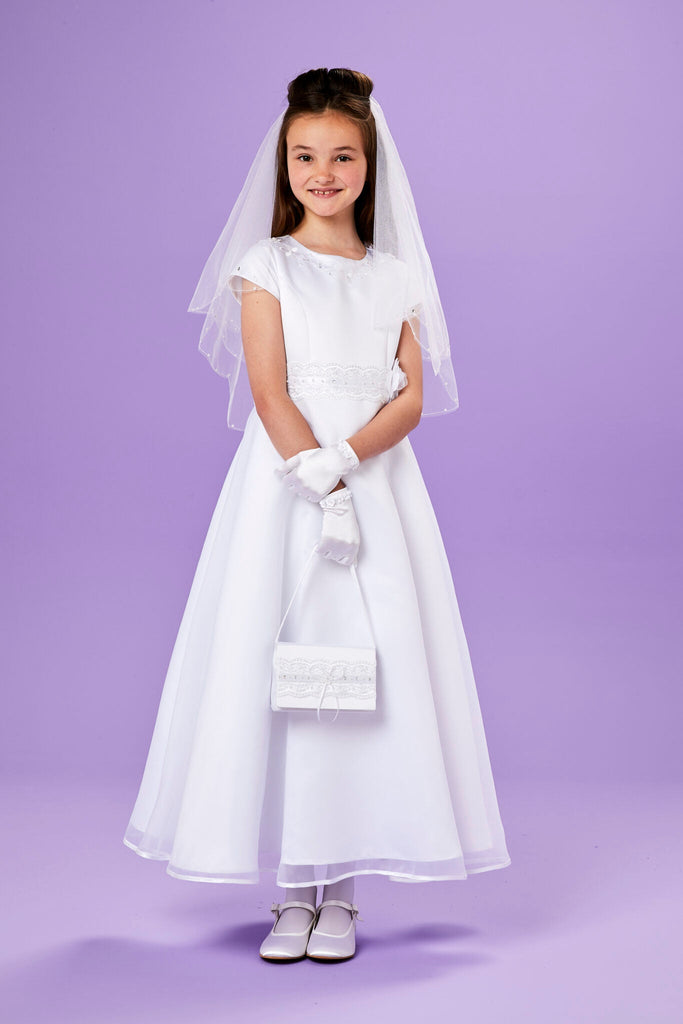 Una White holy Communion dress
