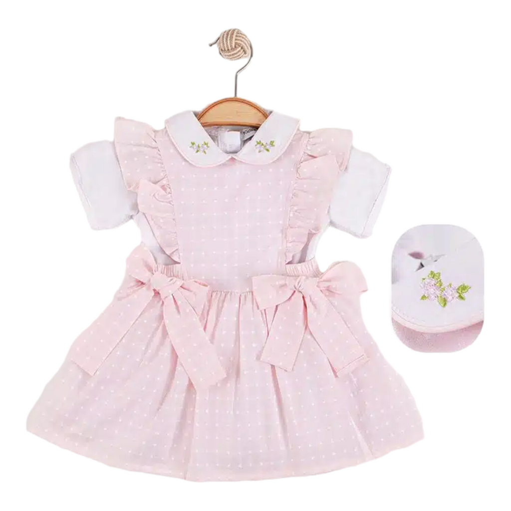 Baby Girls Embroidered Double Bow Frilly Spanish Dress