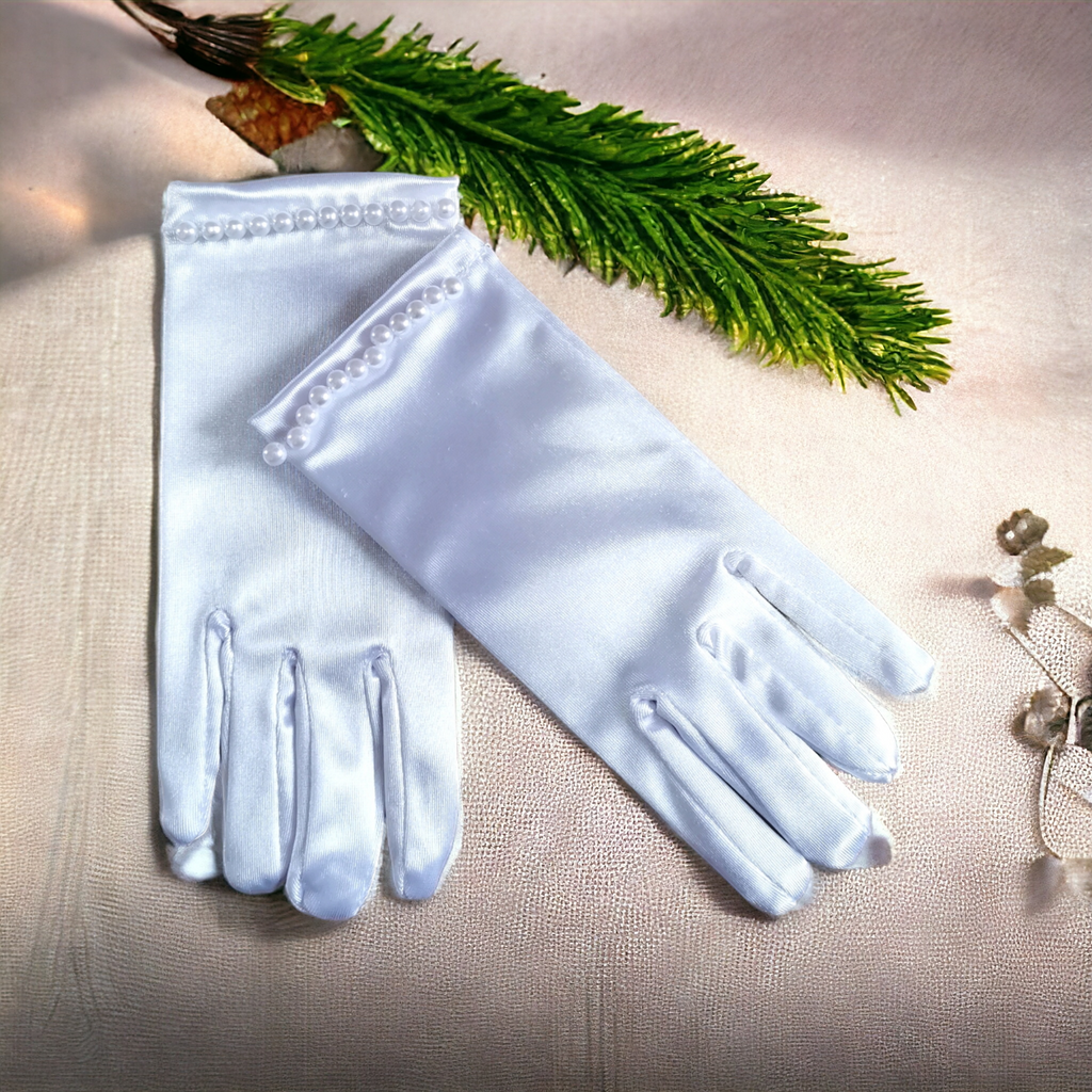 Linzi Jay white pearl gloves - LG88WT2