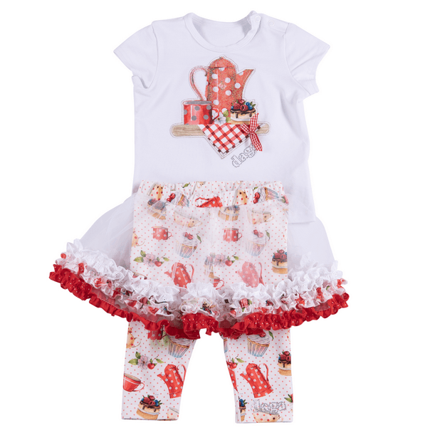 Daga Tea Party Top & leggings skort set