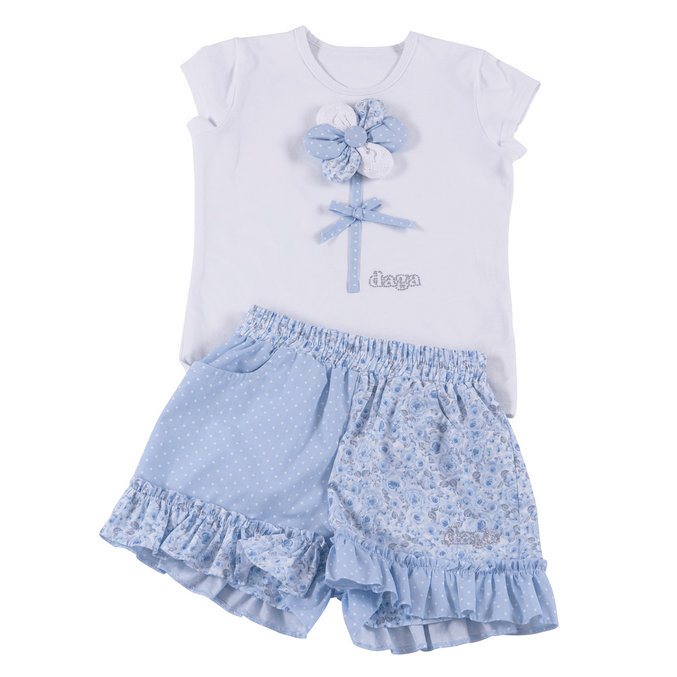 Daga Blue Floral Shorts set