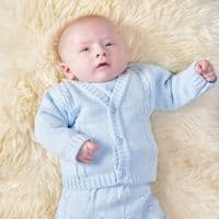 Baby blue cable knit cardigan