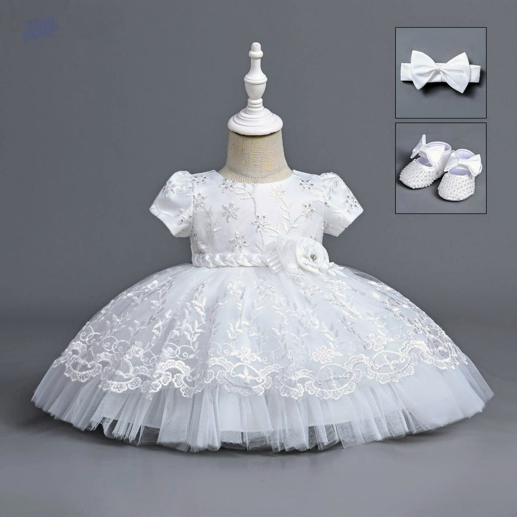 White lace Christening dress