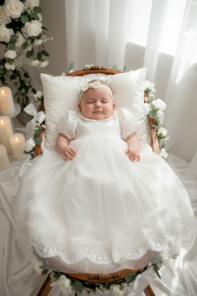 Elegant Ivory Dress for Christening