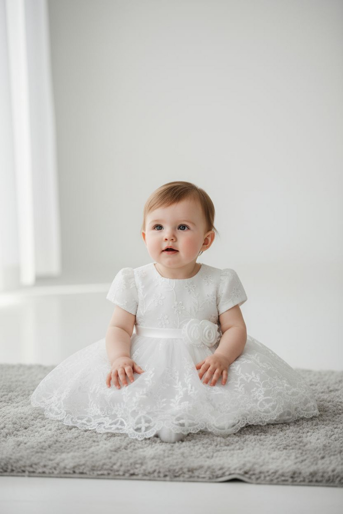 Off White lace Christening dress