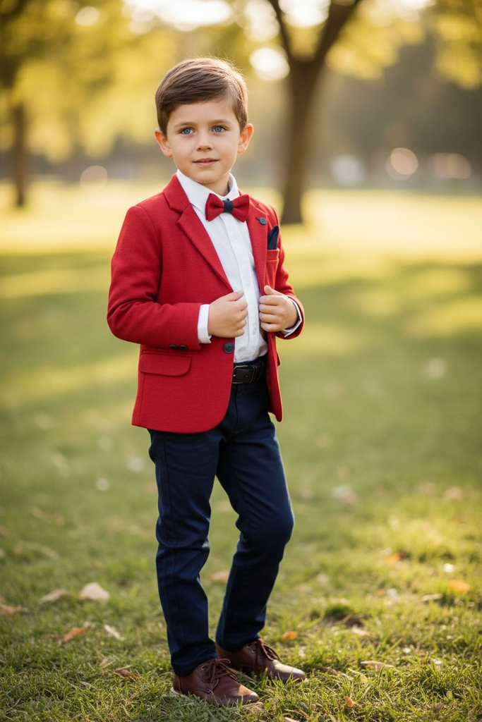 Beau KiD Red & Navy suit