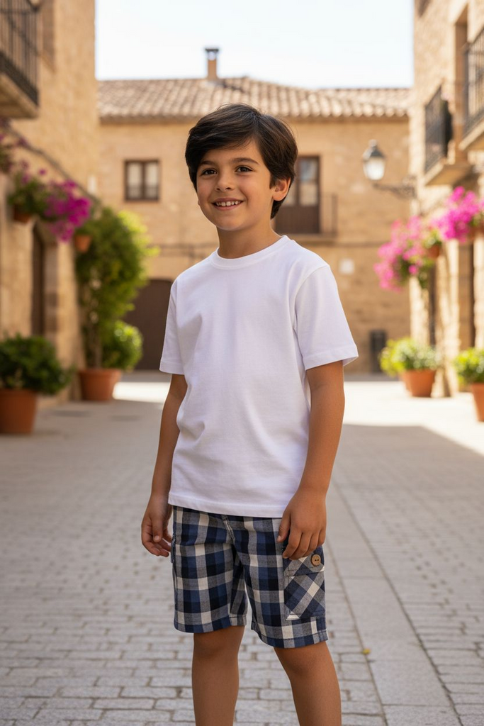 Newness Boys’ Spanish Designer Check Shorts | Cargo Style