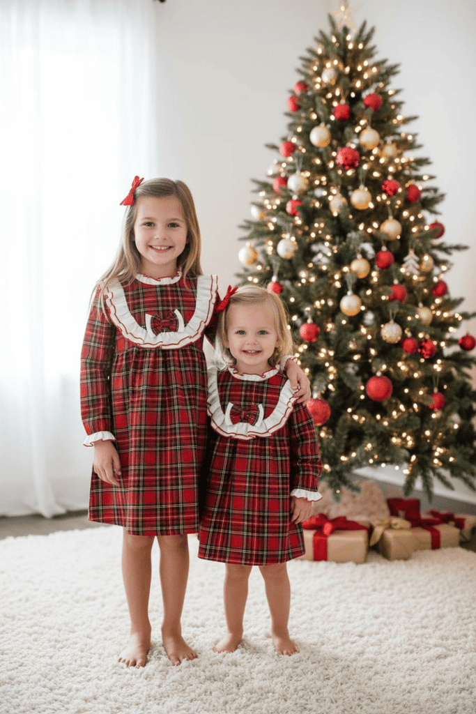 Baby Tartan dress red