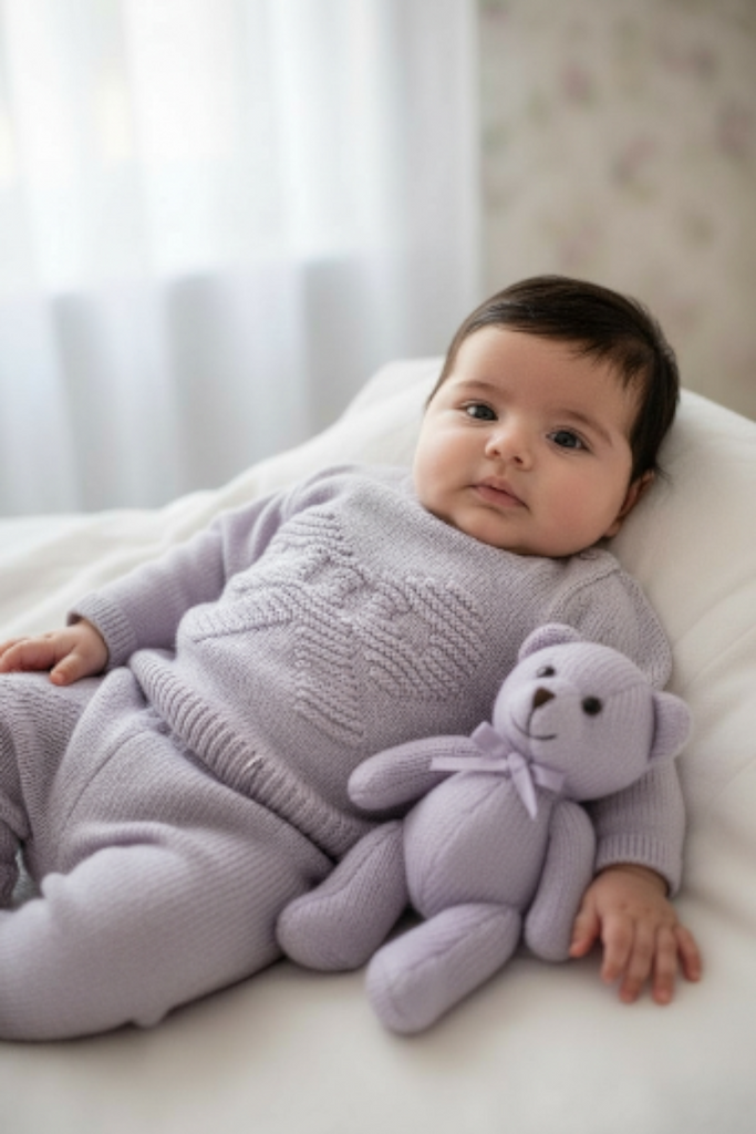 Baby girls lilac 2 piece knit