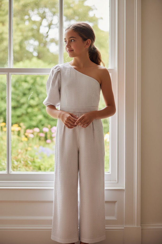 DADATI Long  jumpsuit with gray stripes