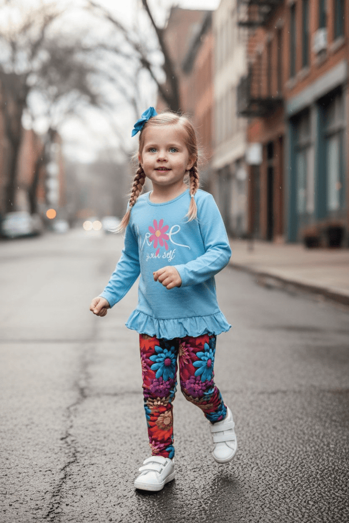 Newness aqua long sleeve top and leggings