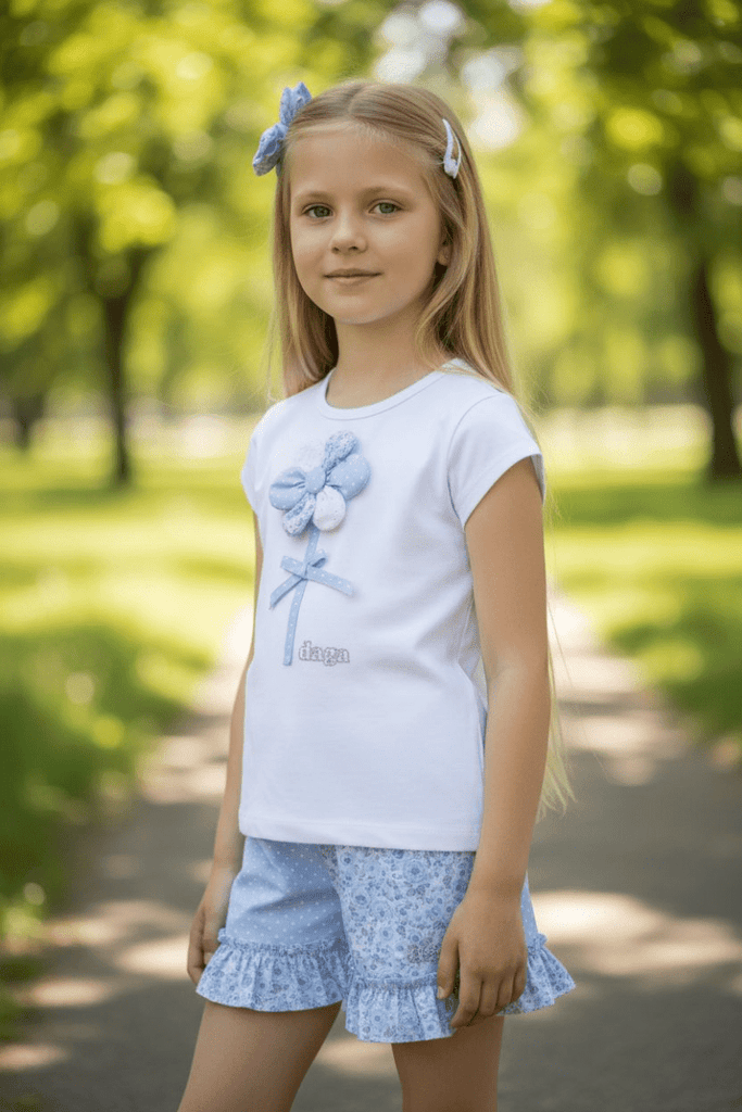 Daga Blue Floral Shorts set