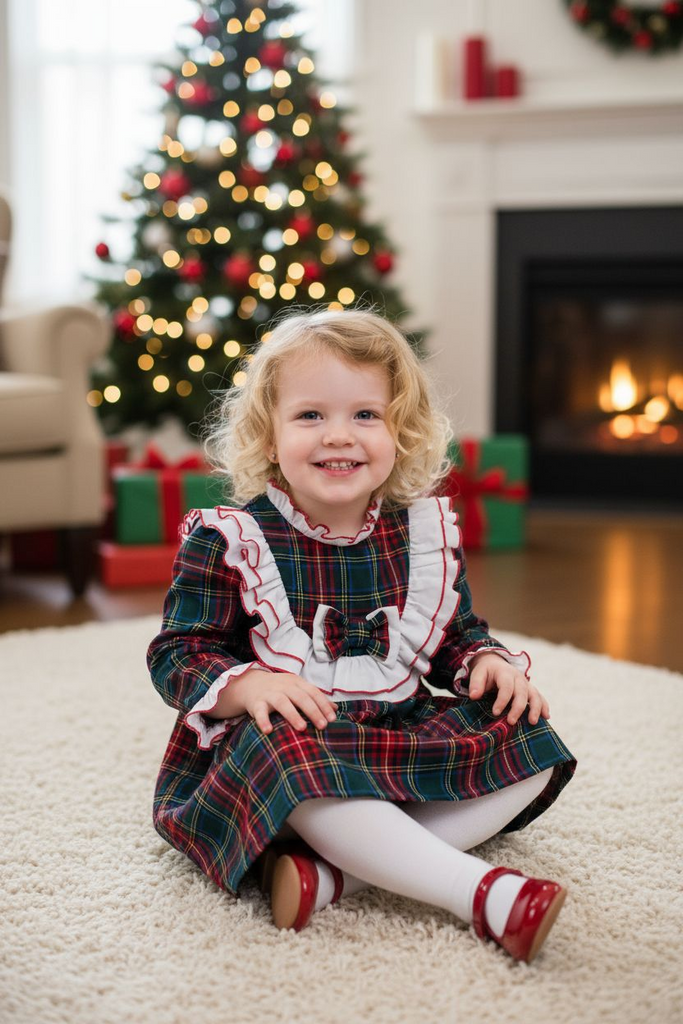 Baby Tartan dress green