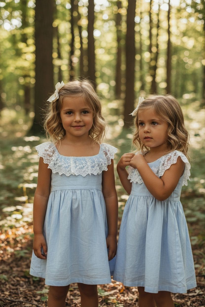 Dadati Acqua Blue & White Spanish Designer Dress