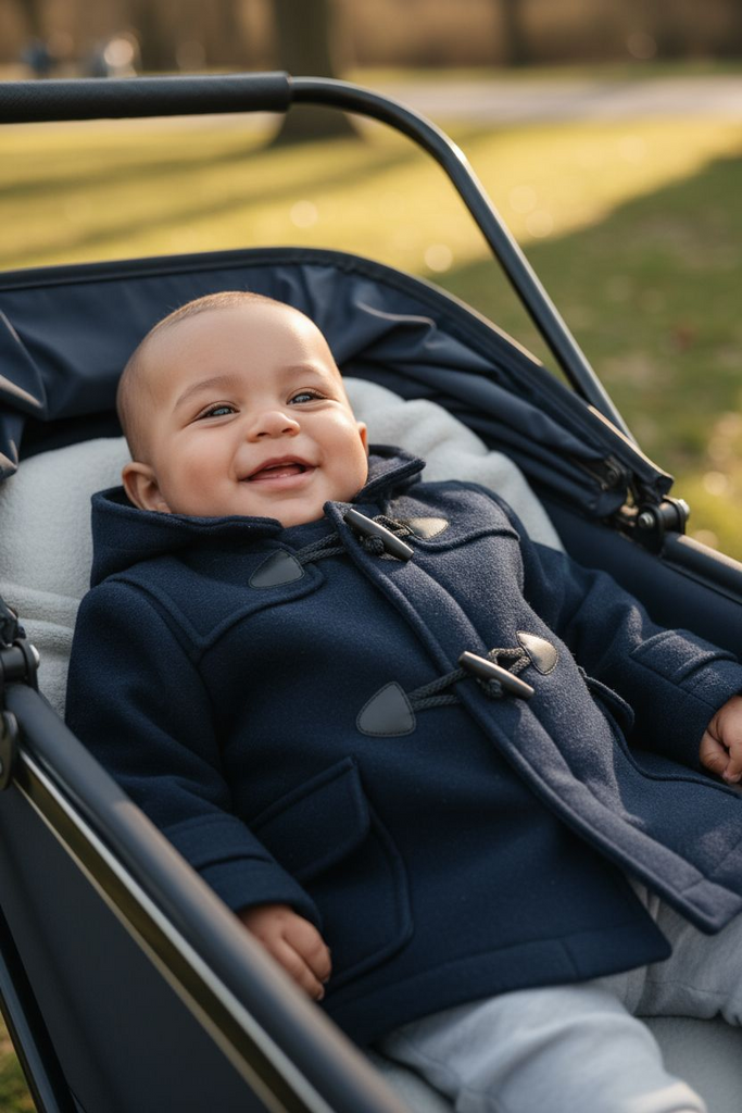 Baby boys navy duffle coat