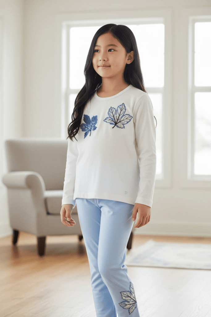 Daga blue leaves leggings