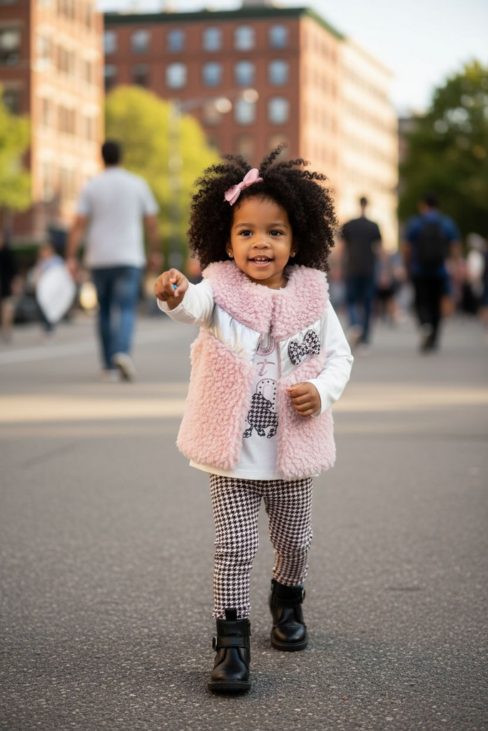 Girls faux fur Gillet set