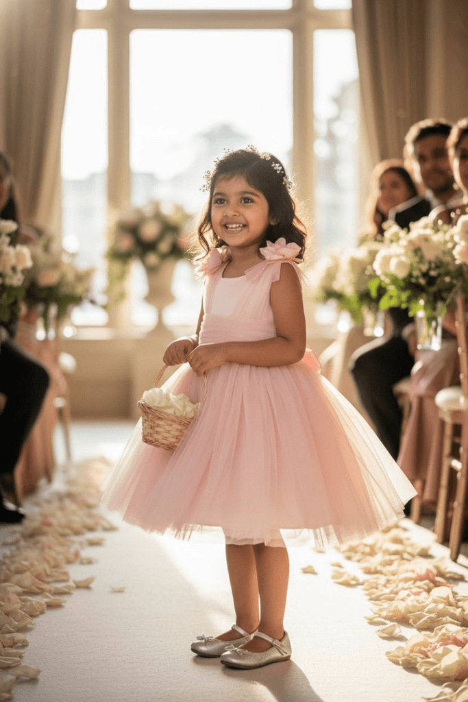 Girls’ Dusky Pink Tulle Dress – Special Occasion & Party Wear