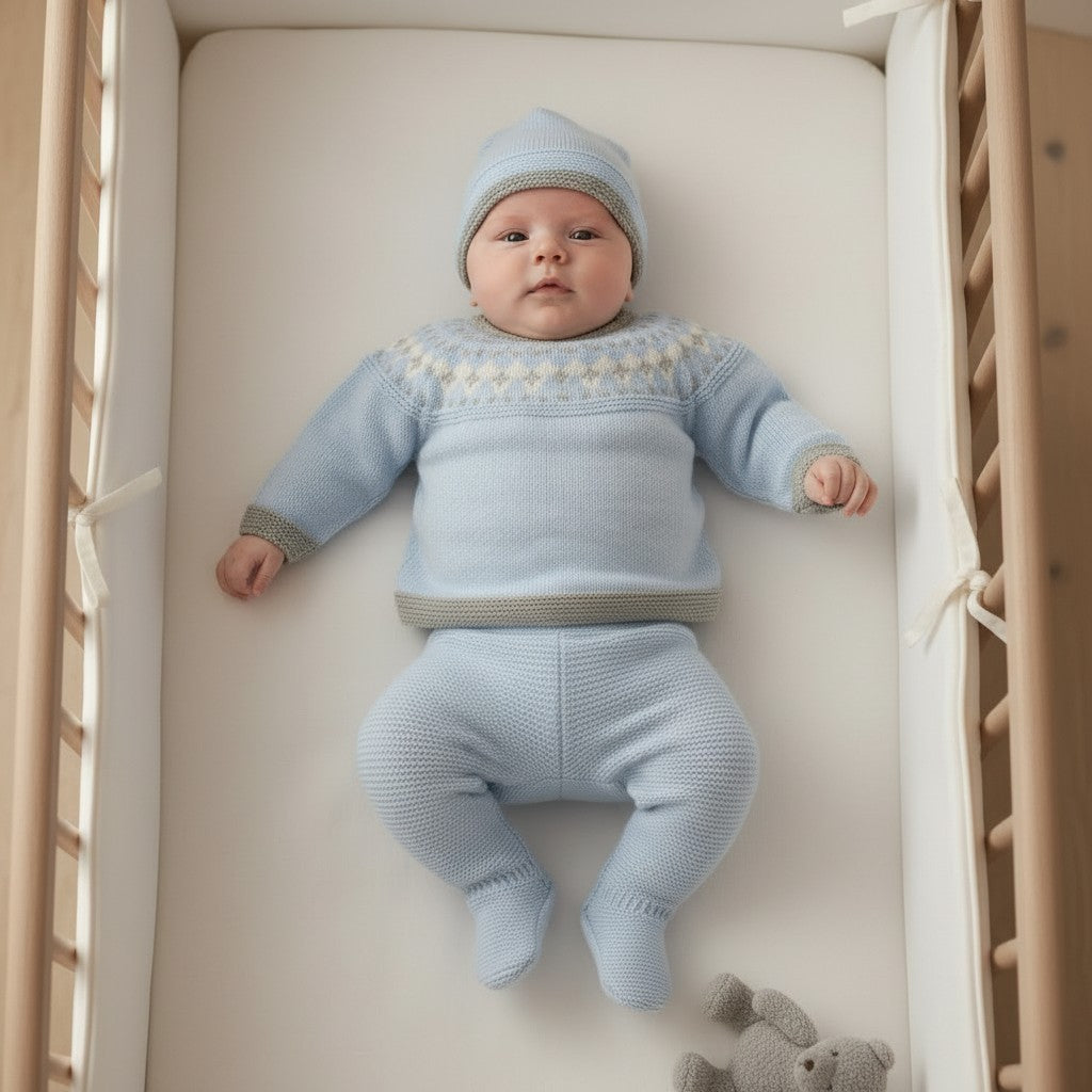 PEX baby boys blue 3 piece knit