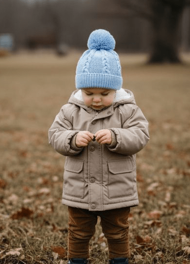 Blue ECO Cable Knit hat  pom