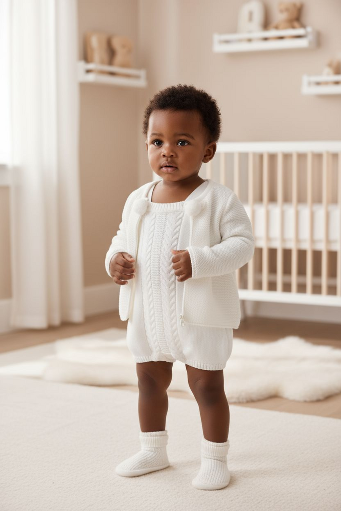 White knitted two piece set