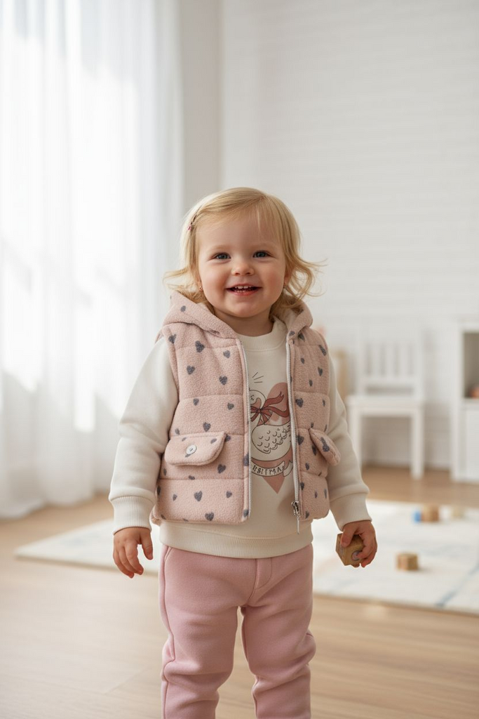 Baby Girls love Heart Gillet set