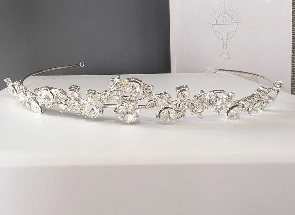 Linzi Jay Scattered Diamante Tiara:- LM204SI