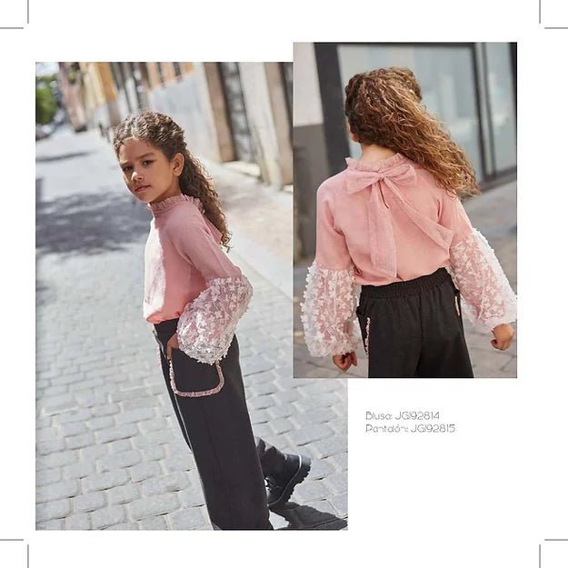 Newness Balloon Sleeve Blouse with wide leg culottes